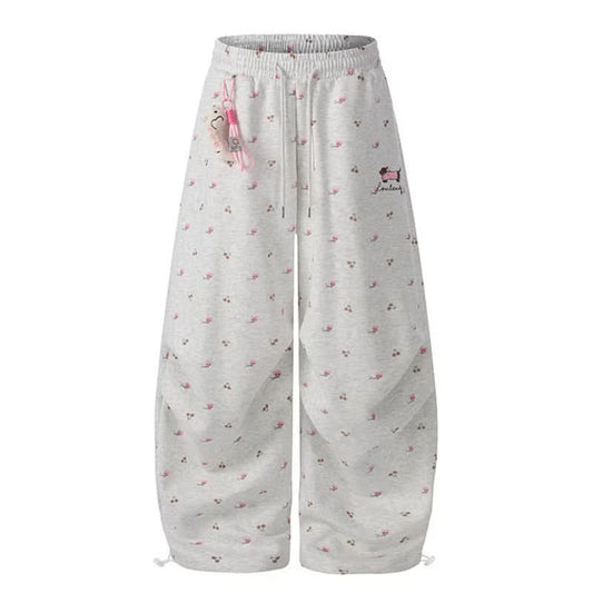 Damen-Wide-Leg-Hose mit Kordelzug, lässige, lockere Schlankheitshose