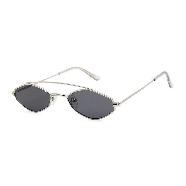 ShoneMes Double Bridge Sunglasses Men Small Metal Frame Women Sun Glasses Vintage Design Lentes De Sol