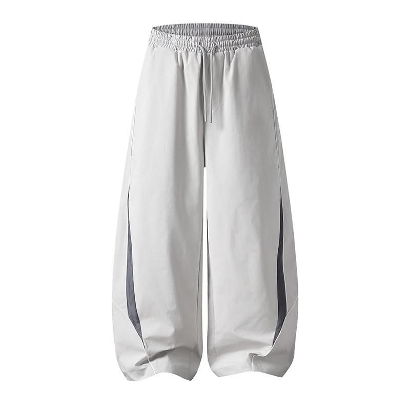 Patchwork Color-Blocked Unisex Spring Casual Loose Wide-Leg Pants Sports Long Pants