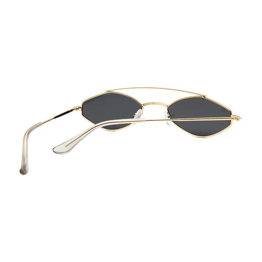 ShoneMes Double Bridge Sunglasses Men Small Metal Frame Women Sun Glasses Vintage Design Lentes De Sol