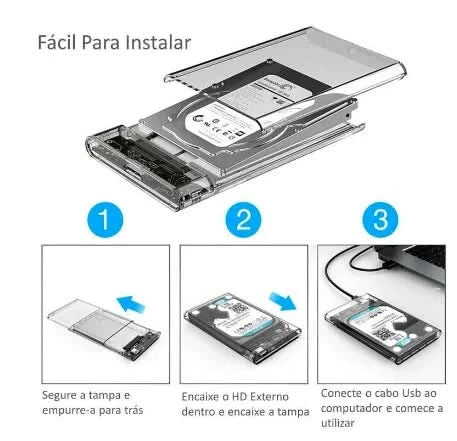 Externes 2,5-Zoll-Festplattengehäuse USB 3.0 kompatibel mit PS4 Xbox One PC 6 Gbit/s
