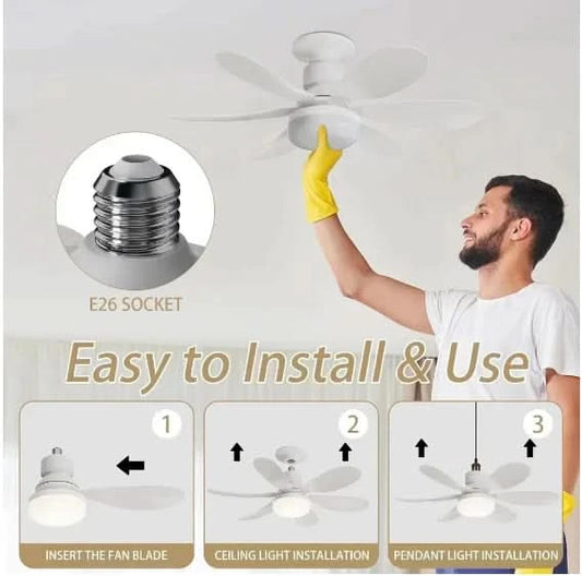 6 Paddle Ceiling Fan Wind Light Silent Remote Control Lcg Led 60W-Neverdie Store