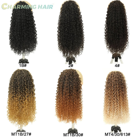 Kurze Pferdeschwanz Tiefe Wellen Hochwertiges Organisches Proteinfaserhaar Afro Locken 60cm100g "PATRICIA"-MODE