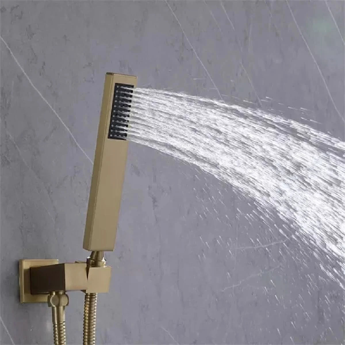 20cm Square Inox Shower Kit With Full Manual Shiny Golden Dc-7017d