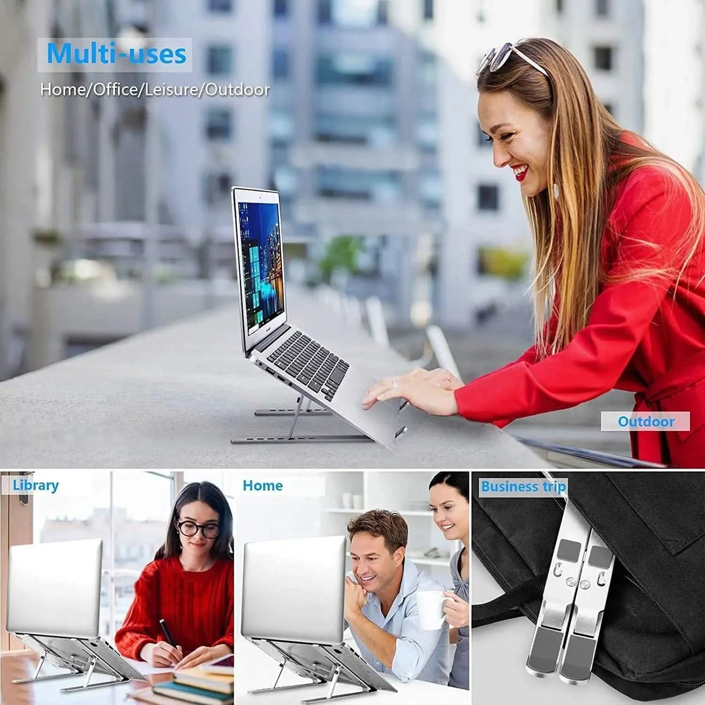 Suporte de Alumínio Ajustável – Mais Conforto para Trabalhar Melhor!