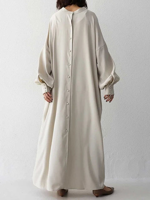 Lantern Sleeve Single Breasted Dress For Women Elegant Fashion Temperament Dresses Vestido Autumn Winter New