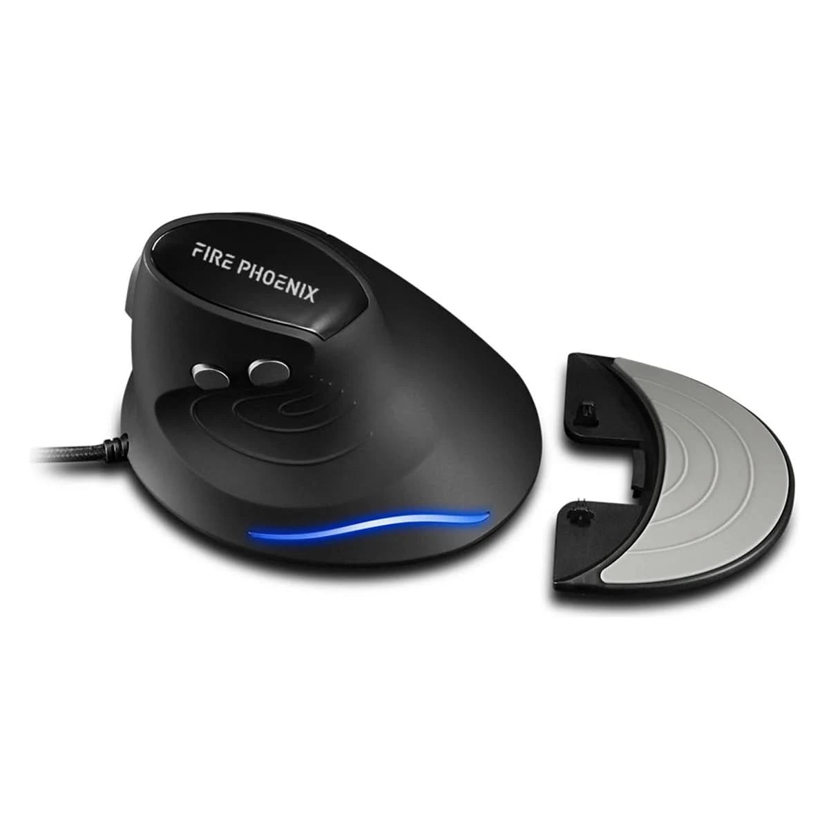 Optical Ergonomic Vertical Mouse Led With Usb Wire 6 Buttons Dpi 3200 Black D6
