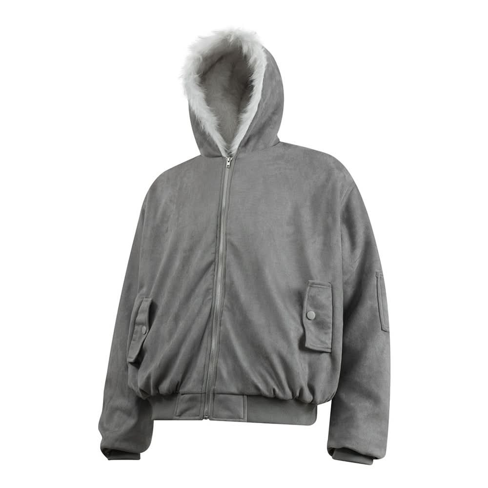 Kapuzenjacke mit Mao-Kragen