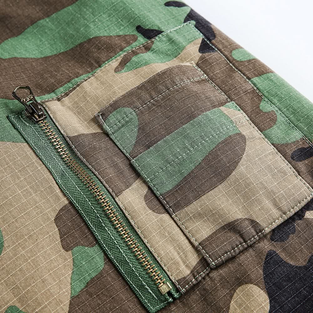 Zuo Shan Diao camouflage fur collar hooded cotton jacket