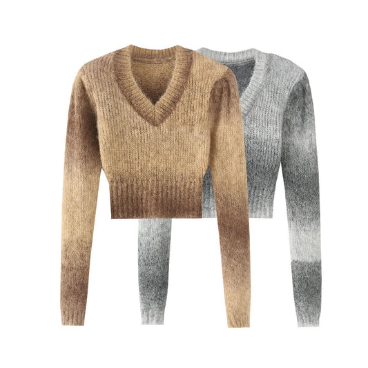 V-neck long sleeved top