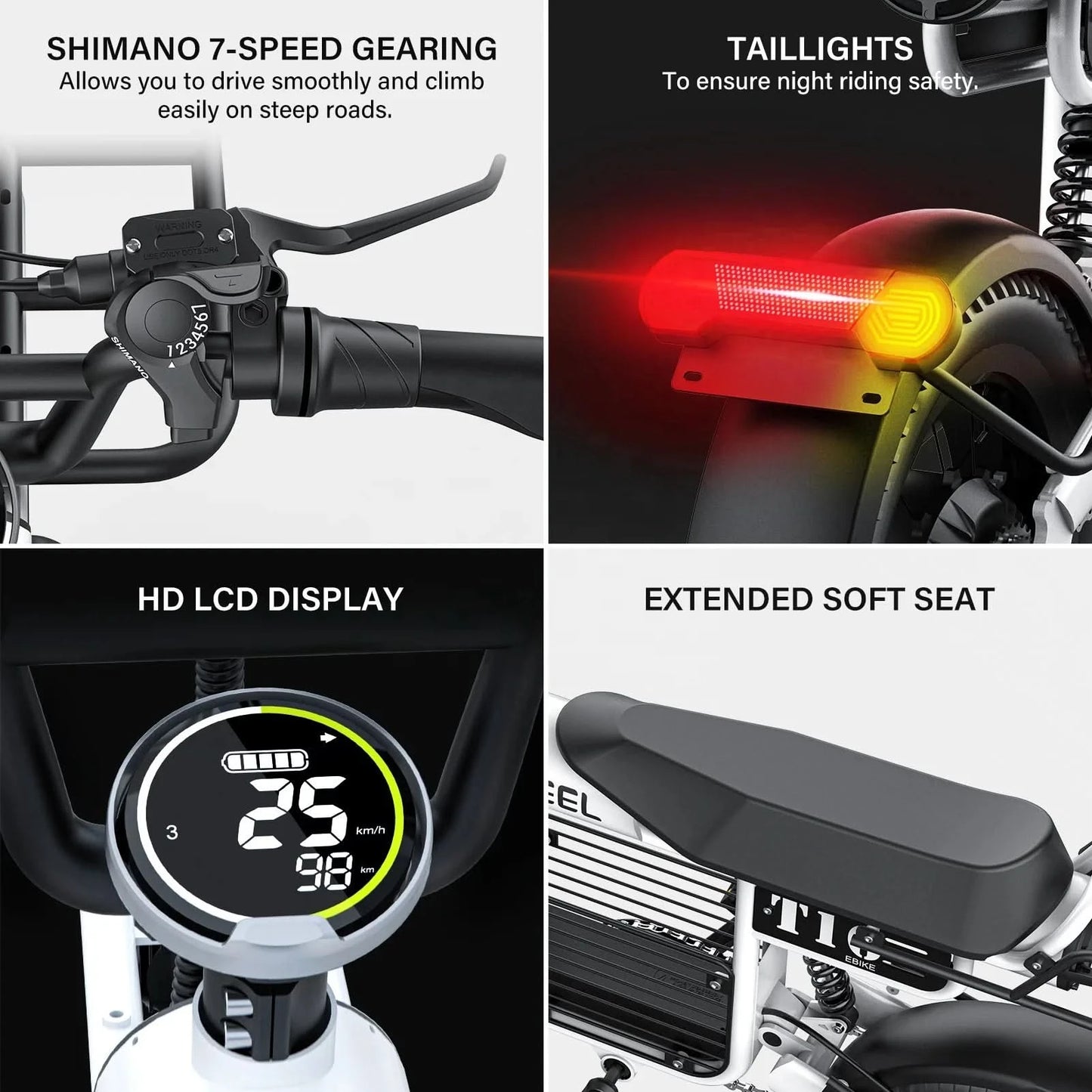 Ebike EU Stock Coswheel T16 Fatbike Electric City Bike Adults 180mm Dual Disc Oil Brakes Full Suspension Power E Bike