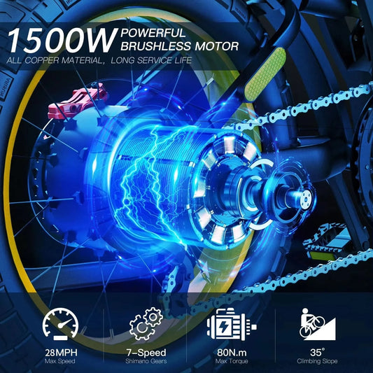 Coswheel GT20 Long Range E-Bike Akku Schnell Fat Tire Elektrofahrrad Direkt ab Werk 1500W Leistung Günstiges E-Bike Mountain Ebike Fatbike