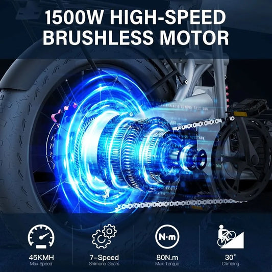COSWHEEL T20 20AH Ultralanglebiger Lithium-Akku Hohe Kapazität Essenslieferung Elektro-Citybike 50 km/h Langstrecke für Erwachsene