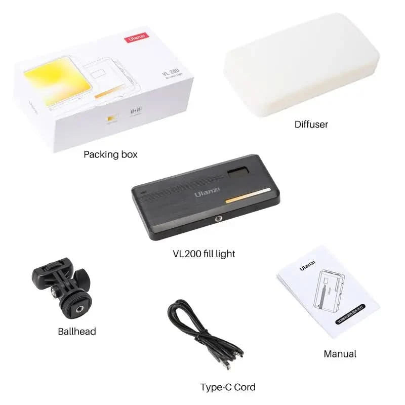 Ulanzi VIJIM VL81 VL200 3200k-5600K Dimmable Mini LED Video Light for Smartphone SLR Camera Rechargable Vlog 3000mAh Fill Light