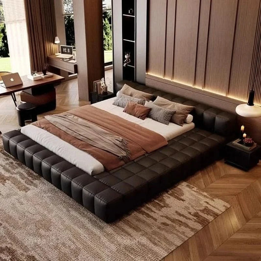 Double bedroom beds full size bed frame bedroom furniture Home 150x200 180x200 cm Luxury modern leather wedding bed 2 people