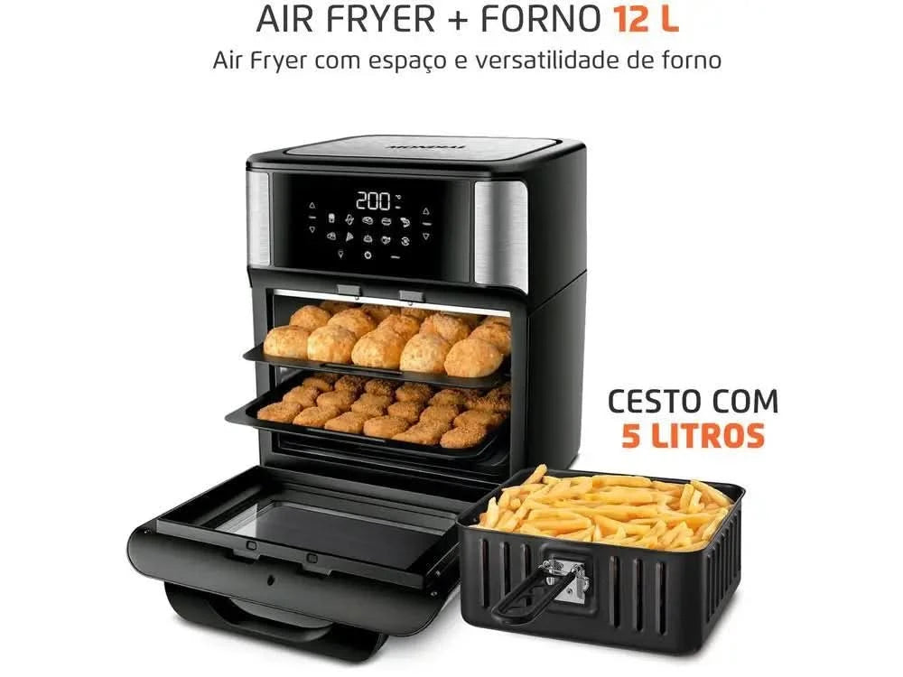 Electric Fryer without Oil/Air Fryer Mondial Oven Oven AFON-12L-BI Black 12L - 110V