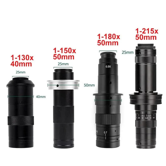 1080P 4K HD Industrial Microscope Digital Camera Via USB-C Measurement 215X/180X/130X C-Mount Lens For PCB Soldering,no base