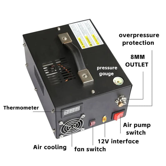 220V 12V Pcp Air Compressor 300Bar 4500psi Pneumatic Rifles Diving High Pressure Pump 30MPA PCP Shooting Pump Inflator