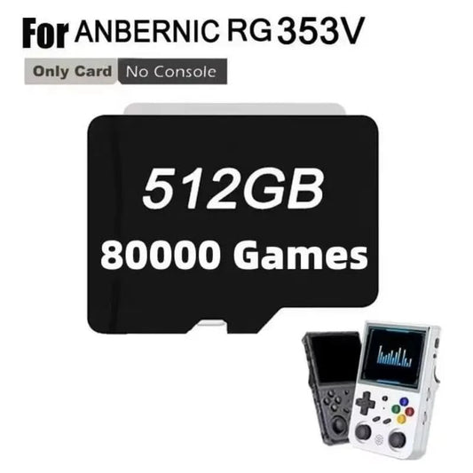 HOT 512GB TF-Karte mit vorinstallierten Spielen für ANBERNIC RG353V RG353VS Tasche Karte für 512G 256G 128G 64G Retro Handheld-Spiel