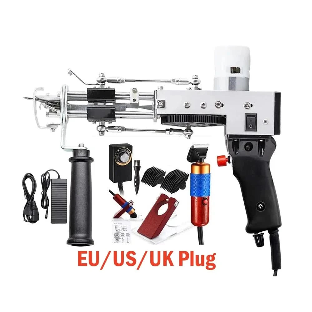 2 in 1 Tufting Gun Set Electric Touffing Pistol,7 – 21mm Tufting Pisto, with Wool Yarn and Tufting Canvas,Trimmer for Beginners