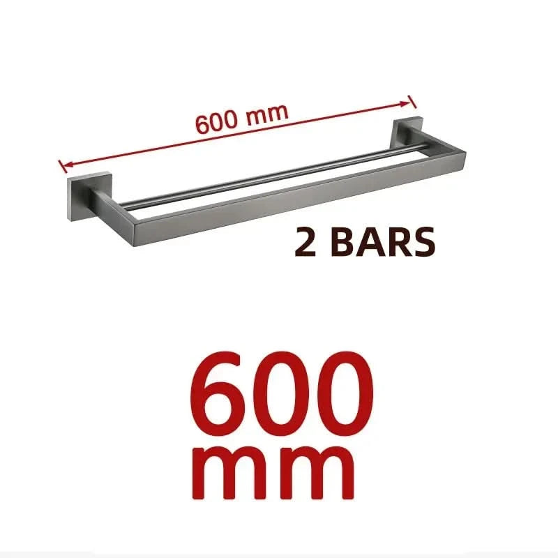 Gunmetal Stainless Steel Bathroom Accessorie Hardware Towel Rack,Toilet Paper Holder, Robe Hook, Towel Bar
