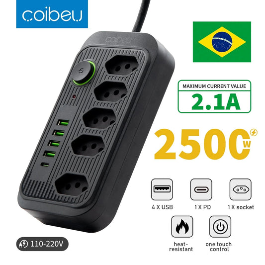 Extension Socket, Power Extension, USB Socket, Socket Line Filter, Regua Power Sockets, Electric Extension, 110-220V,10A