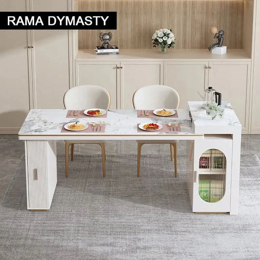 Rock Plate Dining Table Integrated Extendable Home Modern Light Luxury Dining Table With Storage Cabinet
