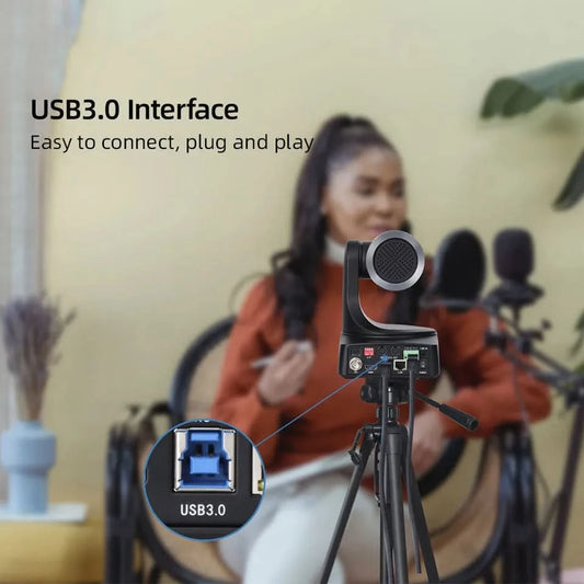 NDI HX POE Church PTZ Camera 12/20X Zoom 60fps USB HDMI LAN SDI Control for Video Conference Broadcast Youtbe with Tally Light