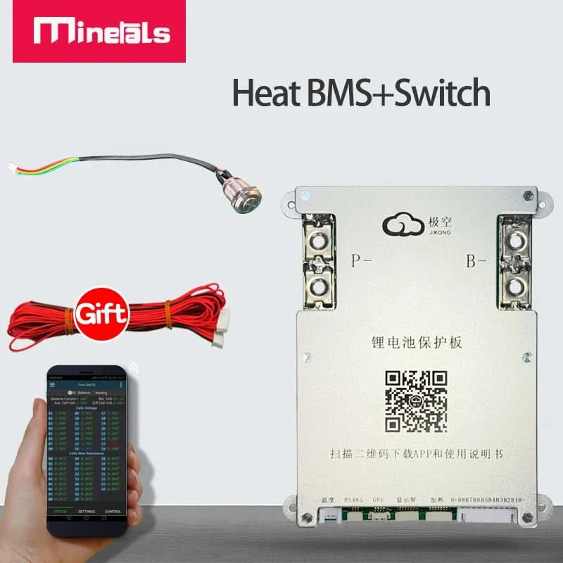 Jikong JK BMS 4S 5S 6S 7S 8S 200A Smart BMS 2A Active Balance Energy Transfer Built-in Bluetooth APP Support LCD 12V 24V 3S BMS