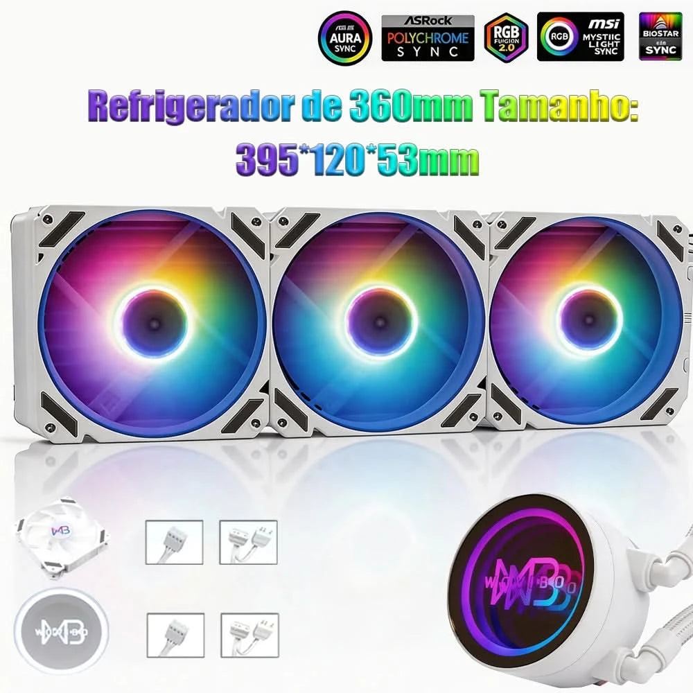 Wovibo Pc Cpu Water Cooler AIO Radiador 240mm 360mm ARGB RGB Para Intel 115x 1200 1700 2011 X79 X99 AMD AM4 AM5 Ventilador