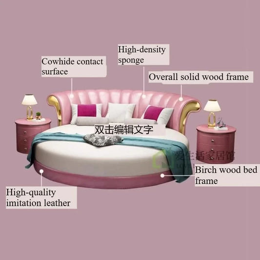 Bedroom Unique Beds Storage Cabinets Nordic Full Size Round Bed Frame Headboard Upholstery Muebles Para El Hogar Furnitures