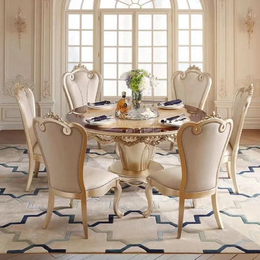 Kitchen Mobile Dining Table Non Slip Modern Dining Table Set Living Room Esstisch House Accessories Luxury Unique Round Design