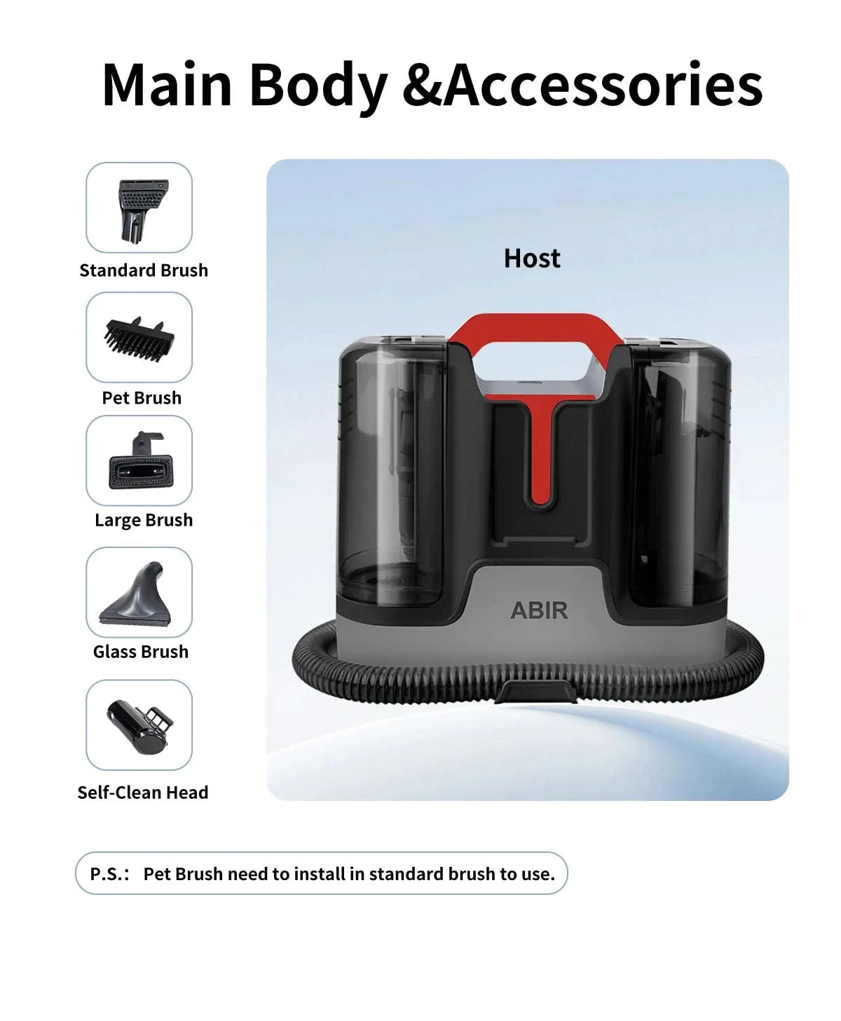 Carpet Washing Machine ABIR G80,15000PA Suction,Smart Home Appliance for Sofa Bed Clean,Smart Home Appliance for Sofa Bed Clean