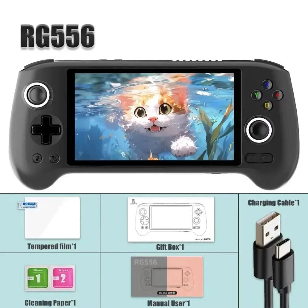 ANBERNIC RG556 Handheld Game Console 5.48 Inch AMOLED Screen 1080*1920 Android 13 RAM8G+128G PS2Game 5G WIFI 512G 80000Games