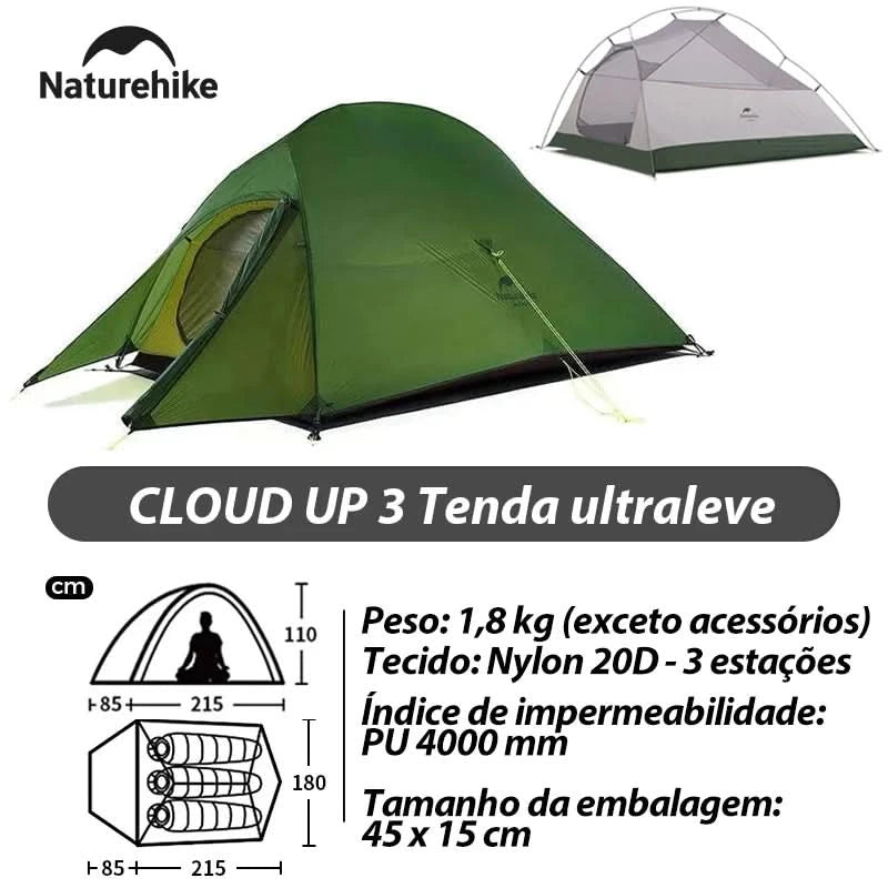 Naturehike Brazil Cloud Up 1-2-3P Camping Travel Backpack Outdoor Ultralight Waterproof Tent Camping Beach Tent