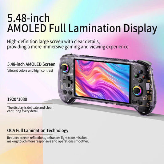 ANBERNIC RG557 Handheld Game Console 5.48'' AMOLED Android14 5500mAH Bluetooth 5.3 PS2 Portable Video Game Player Dimensity 8300