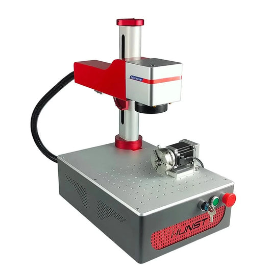 Hunst Kleine Lasermarkiermaschine MAX 30W Tragbare faltbare Mini-Fasergravurmaschine für DIY-Gravurgeschenke Metallgravur