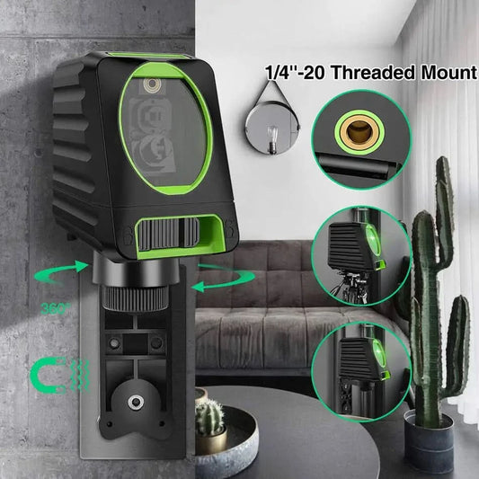 Huepar Box-1G Self-leveling Laser Level 150ft/45m Outdoor Green Cross Line with Vertical Beam Spread Covers of 150°
