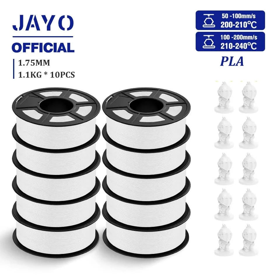 JAYO 3D Filament 1.75mm PLA / PLA Plus / PLA Meta/ Silk PLA+/PLA Matte 3D Prnter Filament 1.1KG For FDM Multicolor Set 10Rolls