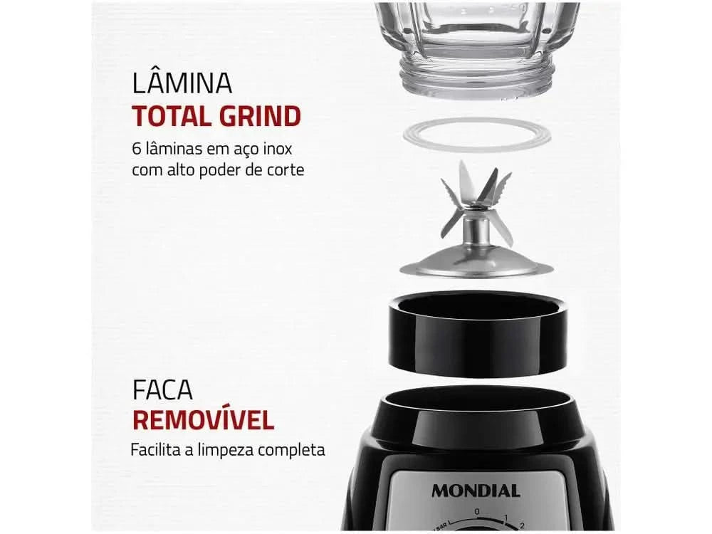 Mondial Turbo Glass Blender L-1400 GI - 220V