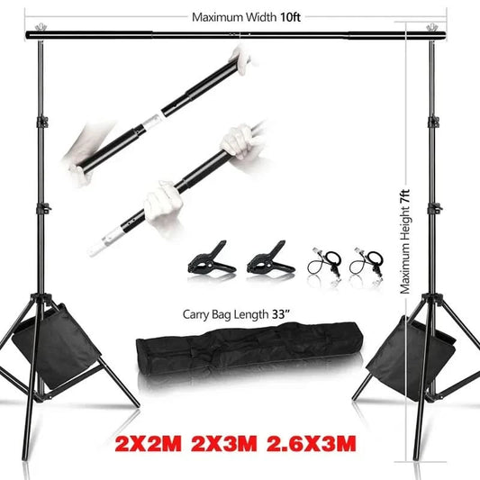 SH 2,6 x 3 m Fotohintergrundständer Fotostudio Hintergrund Greenscreen Hintergründe Chromakey Stützsystem mit Tragetasche