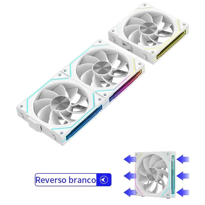 Teucer JM-5 PC Argb Light CD Texture 12cm 3in1 PWM Fan Case No Noise 800-2000rpm Water Cooling Radator Fan