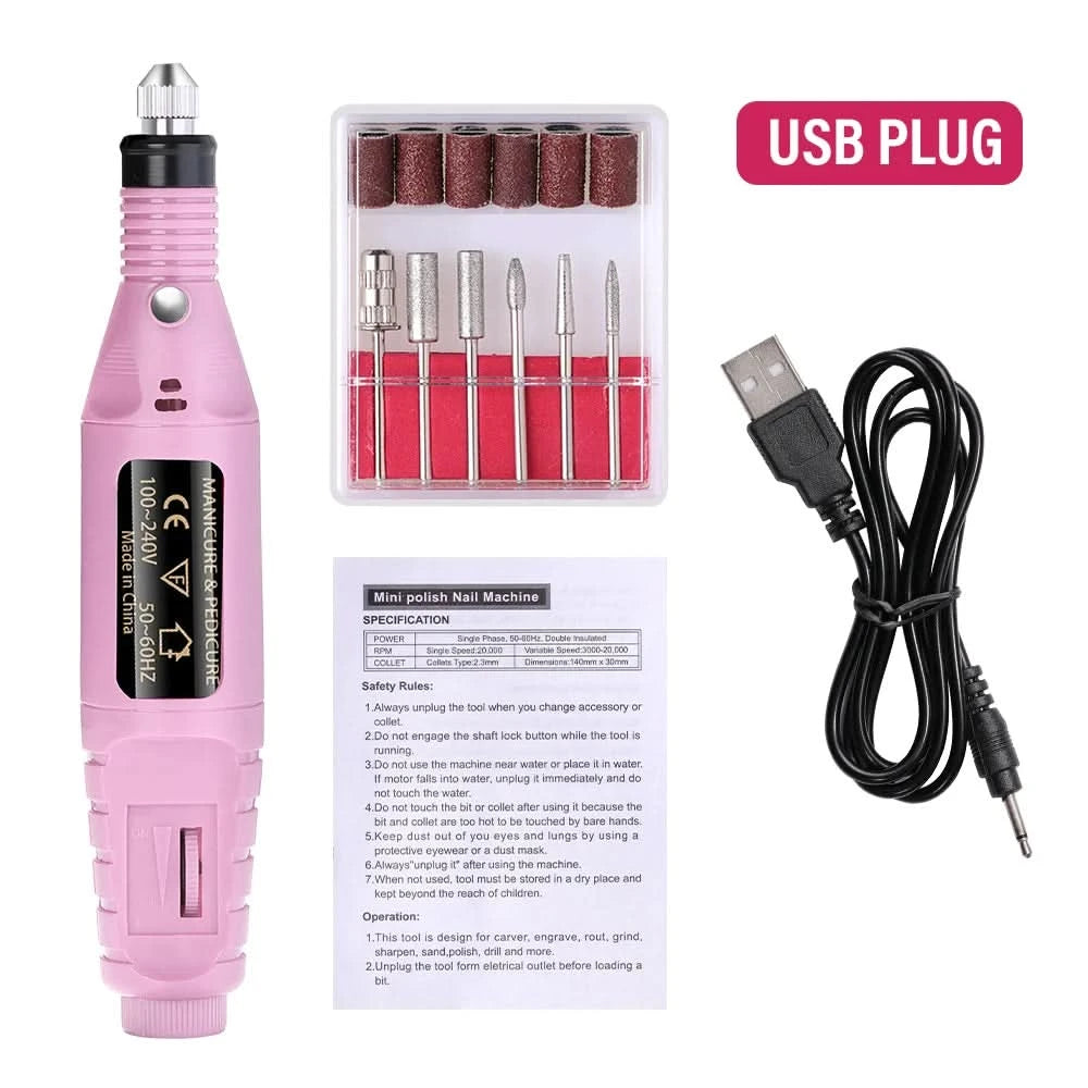 Strong Electric Nail Sander Nail Drill Machine Grinding Equipment Milling Cutter For Manicure Pedicure Polishing Tools