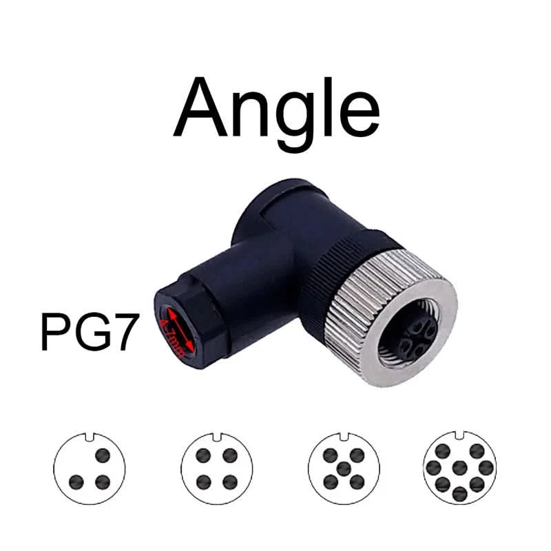 M12 sensor connector 4pin 5pin M12-8 waterproof male&female plug screw threaded coupling A Code sensor connectors