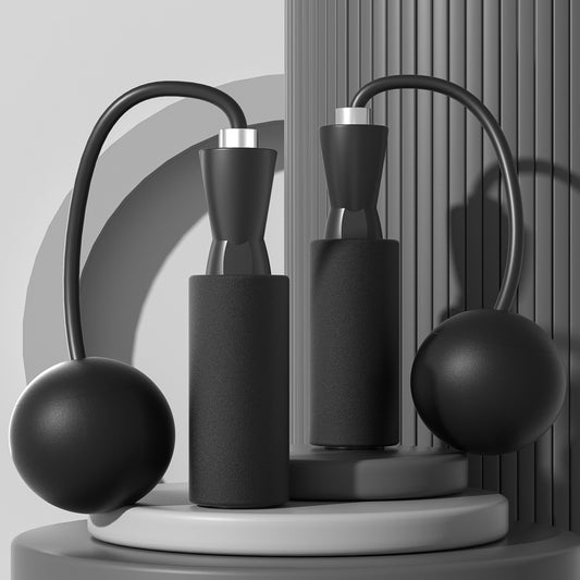 Weighted Jump Rope Indoor And Outdoor Sports Equipment in modern black design on display.