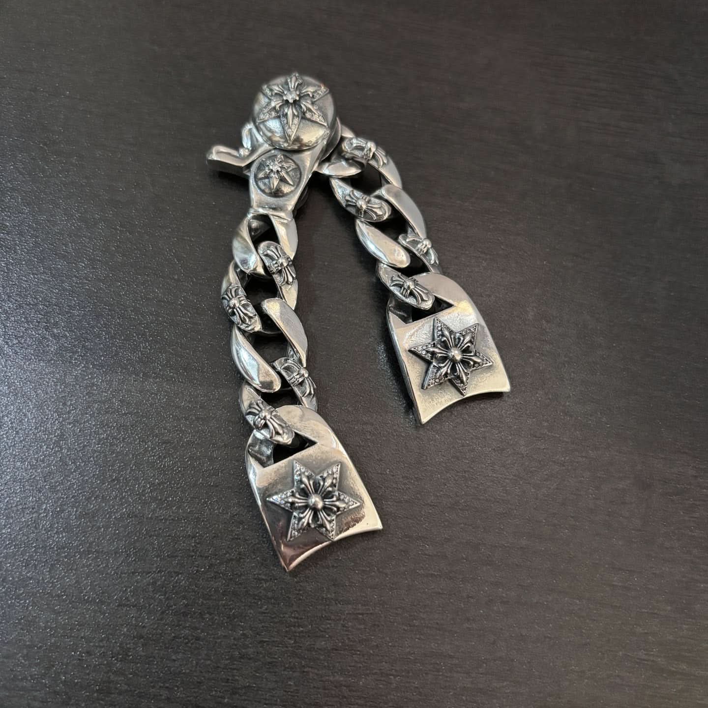 Silver Plated Rhinestone Hexagram Watch Band for Men, Fashionable and Unique Retro Punk Style Buckle Strap, Unisex Universal Stylish Design
