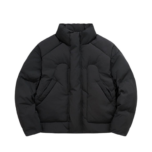 Thick semi high neck cotton jacket