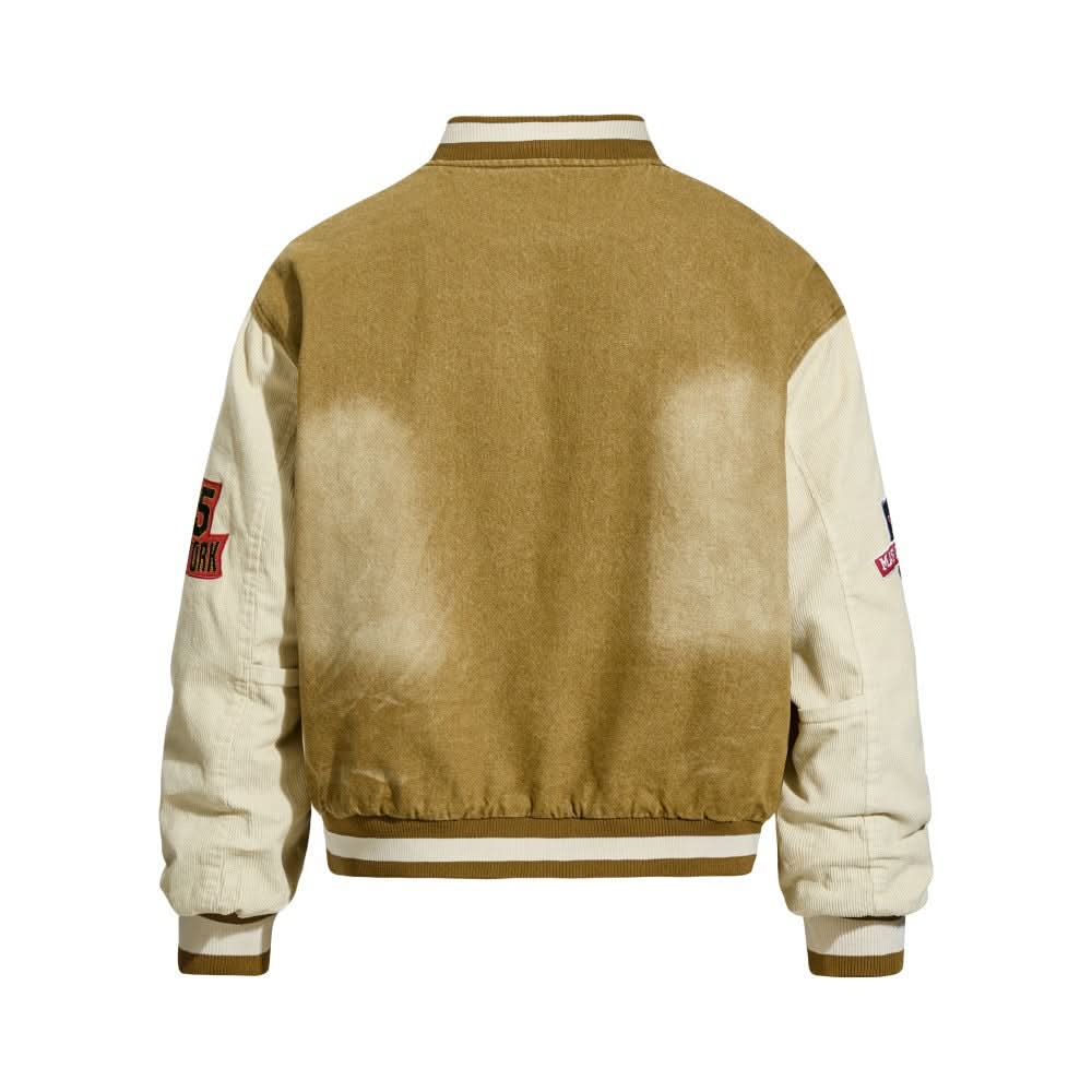 Baseballjacke aus gewaschenem Denim