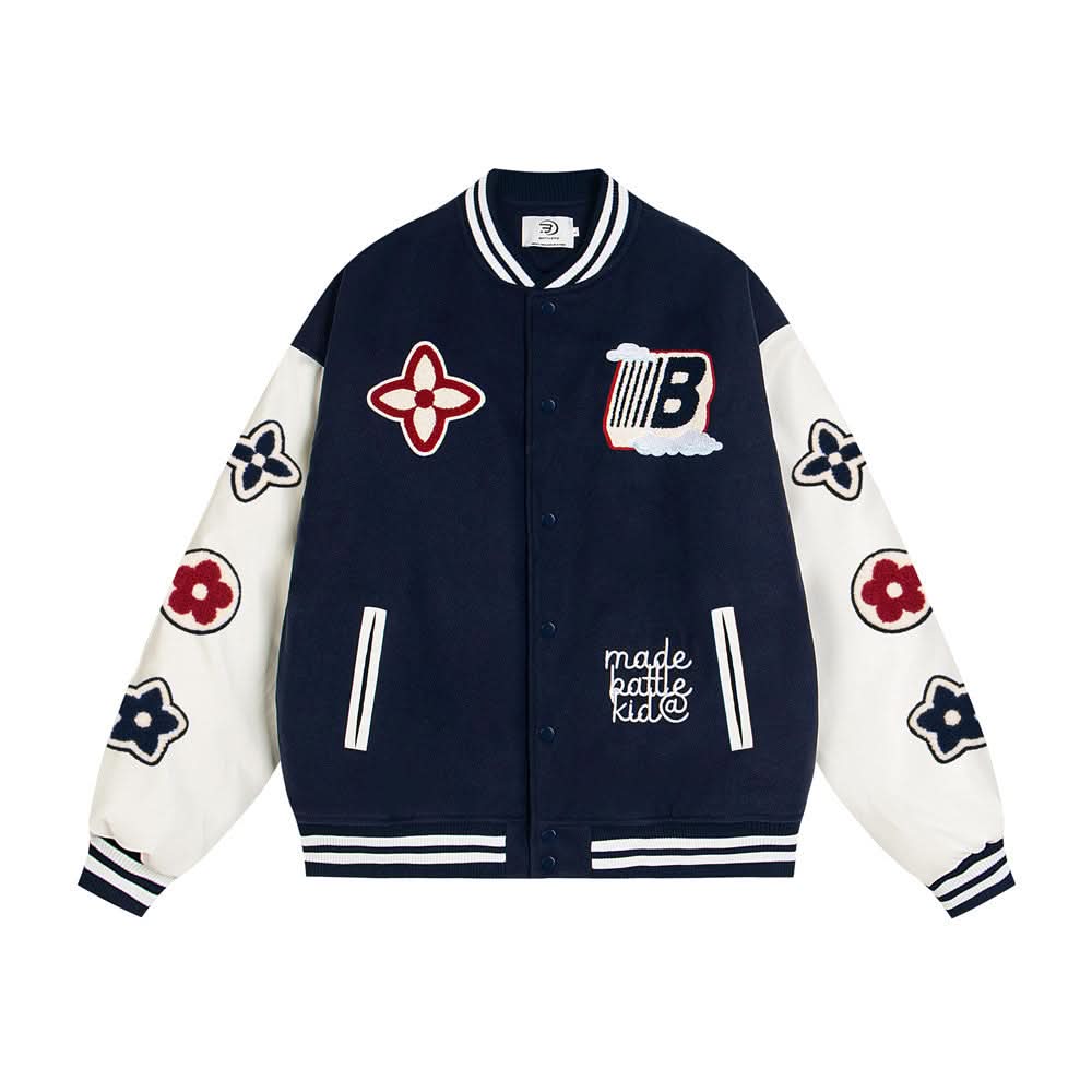 Colorblocked Patchwork-Baseballtrikot