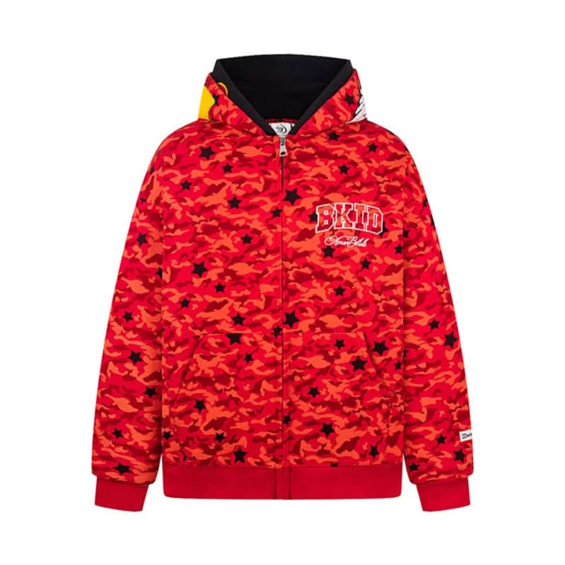 Embroidery Zipper Hoodie Spring Casual Loose Couple Outerwear